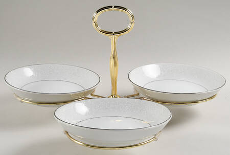 Christina 7" x 12" 3-Part Relish & Metal Stand (FR) HC