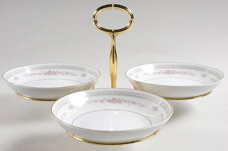 Rosemount 7" x 12" 3-Part Relish & Metal Stand (FR) HC