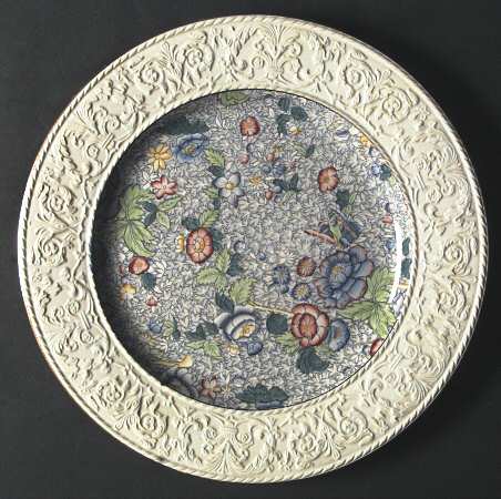 Chintz (Blue Anemone) Dinner Plate wWedgwood Border