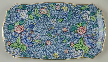Chintz (Blue Anemone) Large Sandwich Tray