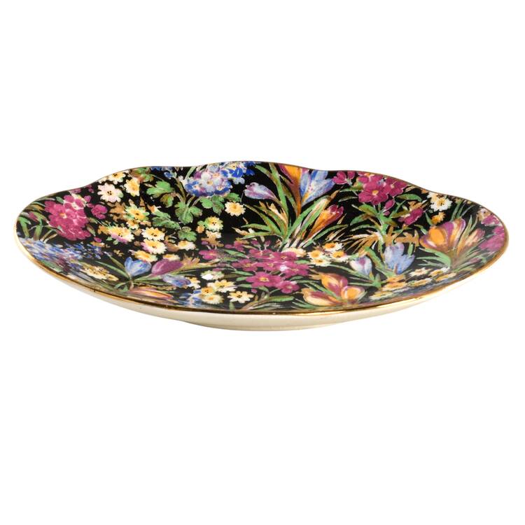 Crocus Black 5" Oval Nut Dish