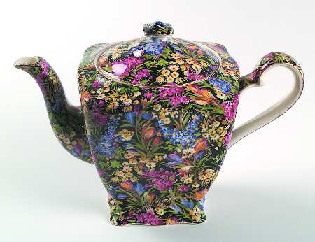 Crocus Black Ascot Teapot & Lid