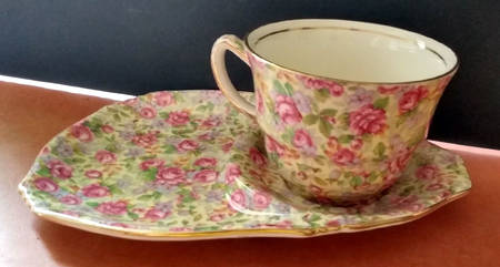 English Rose Snack Plate & Cup Set