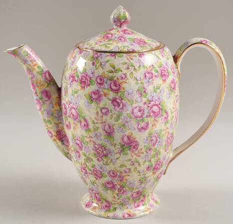 English Rose Albans Shape Coffee Pot & Lid