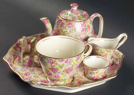 English Rose 6-Piece Breakfast Set (Footed Cup)