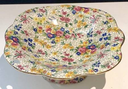 Fireglow (White Background) Round Compote (Height X Width)