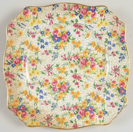 Fireglow (White Background) Square Salad Plate