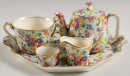 Fireglow (White Background) 6-Piece Breakfast Set (Footed Cup)