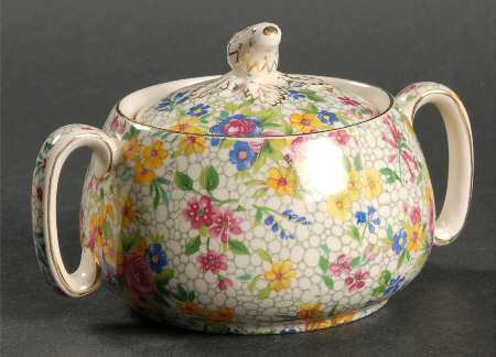 Fireglow (White Background) Countess Sugar Bowl No Lid by Royal Winton