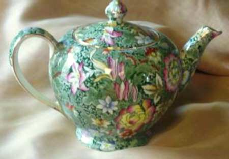 Floral Garden Green 4 Cup Albans Teapot & Lid