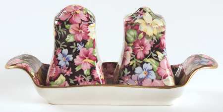 Florence (Earthenware, Circa 1995) (3 Pc) Salt & Pepper Tray Set