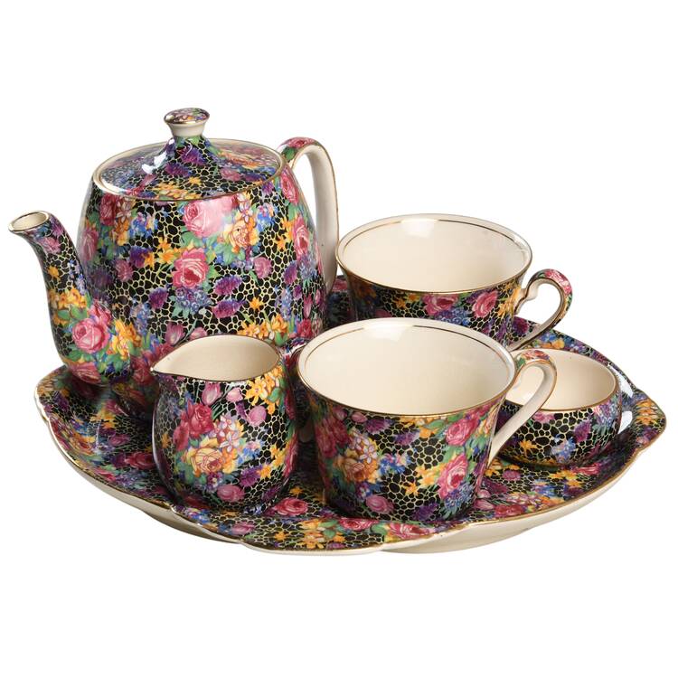 Hazel 7 Pc.Breakfast Set (2 Flat Cups, Countess Tea Set, & Tray)