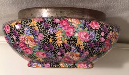 Hazel 7" Salad Serving Bowl W/Metal Rim