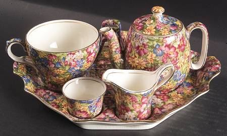 Joyce Lynn (Disc, 1950's) 5-Piece Breakfast Set (Cup, TP, Cr, Su, Tray)