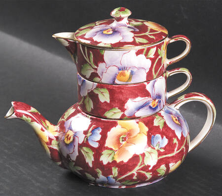 June Festival Mini Teapot Stacking Set (Creamer, Sugar)