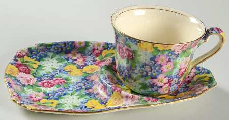 Julia (Disc. 1954) Tea & Toast Snack Set (Flat Cup)