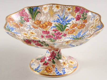 Marguerite (Gold Trim) Footed Bon Bon