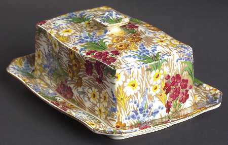 Marguerite (Gold Trim) Covered Butter/Cheese