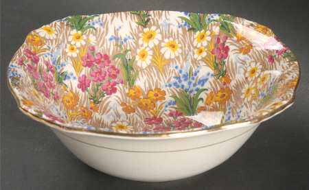 Marguerite (Gold Trim) Square Cereal Bowl