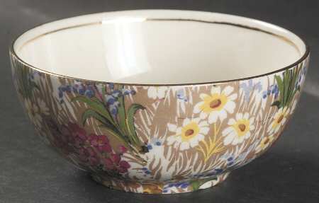 Marguerite (Gold Trim) Huntsmere Shape Open Sugar Bowl