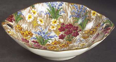 Marguerite (Gold Trim) Oval Sweet Meat Dish
