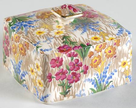 Marguerite (Gold Trim) Lid for Square Butter
