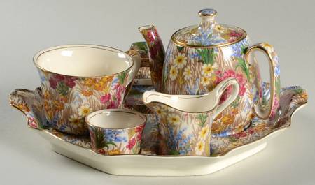 Marguerite (Gold Trim) 6-Piece Breakfast Set (Flat Cup)