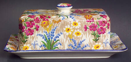 Marguerite (Blue Trim) Covered Butter/Cheese