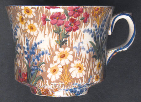 Marguerite (Blue Trim) Footed Cup
