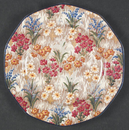 Marguerite (Blue Trim) Dessert/Pie Plate
