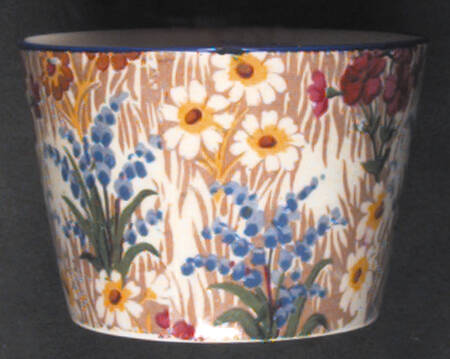 Marguerite (Blue Trim) Winton Shape Open Sugar Bowl