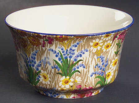 Marguerite (Blue Trim) Ajax Shape Open Sugar Bowl