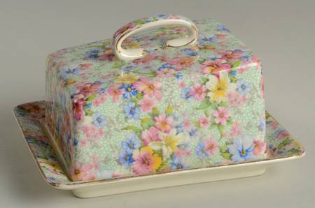 Marion (Older) Cheese Dish with Lid (Wedge)