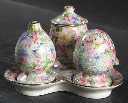 Marion (Older) (3 Piece) Cruet Set with Tray (S&P, Mustard)