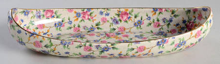 Old Cottage Chintz (Pre 1960, Cream) Oblong Tray