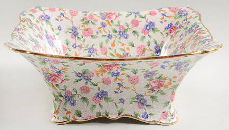 Old Cottage Chintz (Pre 1960, Cream) 8" Square Vegetable Bowl