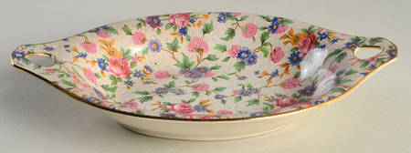 Old Cottage Chintz (Pre 1960, Cream) 8" Oval Sweet Meat Dish