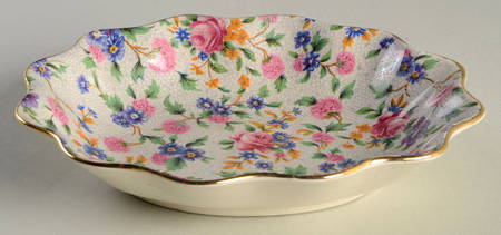 Old Cottage Chintz (Pre 1960, Cream) 6" Oval Sweet Meat Dish