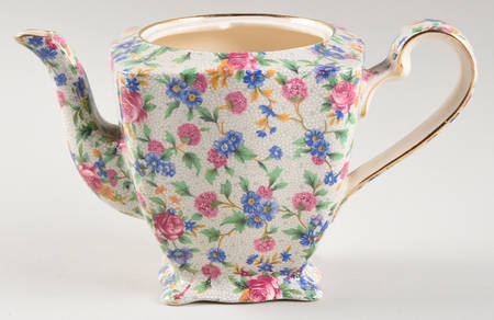 Old Cottage Chintz (Pre 1960, Cream) 3 Cup Ascot Teapot No Lid