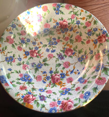 Old Cottage Chintz (Pre 1960, Cream) Rim Soup Bowl