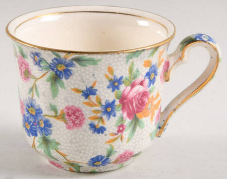 Old Cottage Chintz (Pre 1960, Cream) Ascot Flat Demitasse Cup