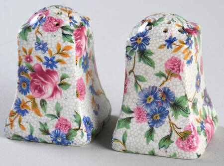 Old Cottage Chintz (Pre 1960, Cream) Salt & Pepper Set