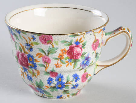 Old Cottage Chintz (Pre 1960, Cream) Flat Cup