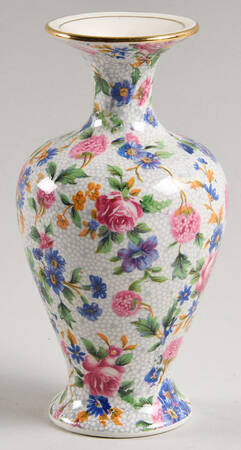 Old Cottage Chintz (Pre 1960, Cream) 4" Bud Vase
