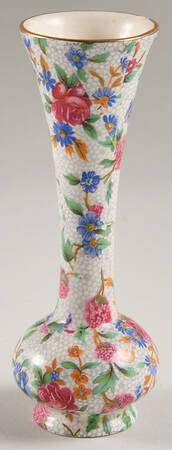 Old Cottage Chintz (Pre 1960, Cream) 5" Bud Vase