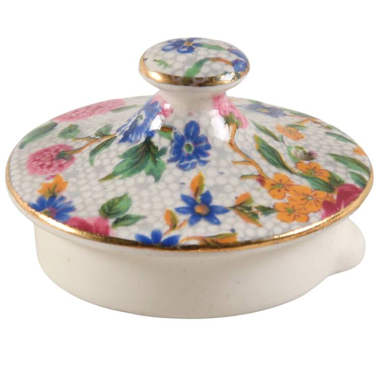 Old Cottage Chintz (Pre 1960, Cream) Individual Breakfast Set Teapot-Lid