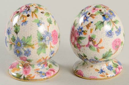 Old Cottage Chintz (Pre 1960, Cream) Salt & Pepper Set