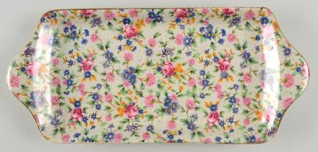 Old Cottage Chintz (Pre 1960, Cream) Large Sandwich Tray