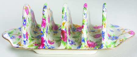 Old Cottage Chintz (Pre 1960, Cream) 4 Slice Toast Server