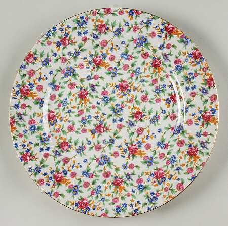 Old Cottage Chintz (Pre 1960, Cream) Bread & Butter Service Plate (Chop Plate)